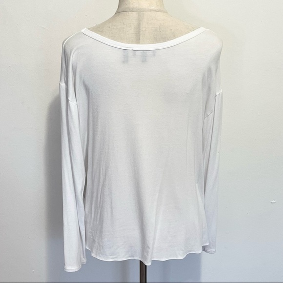 Theory Serah K White Knotted Long Sleeve Top Womens Size Medium - Picture 7 of 9